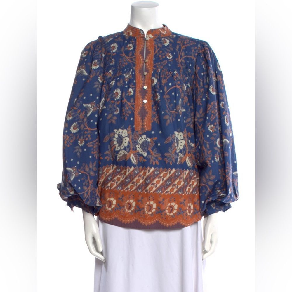 Love the Label Floral Print Mock Neck Blouse Size:L